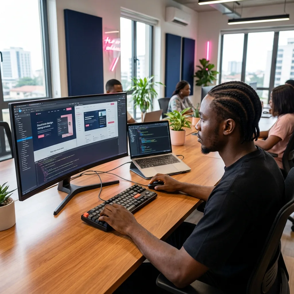 Developer working at a computer