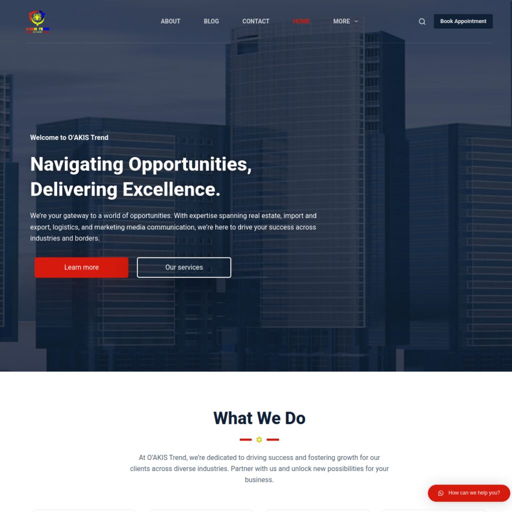 Oakis Trend website screenshot
