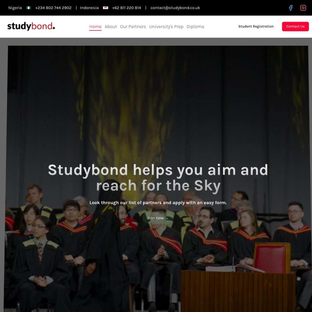 StudyBond website screenshot