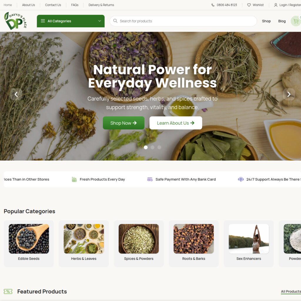 Davyo’s Place website screenshot