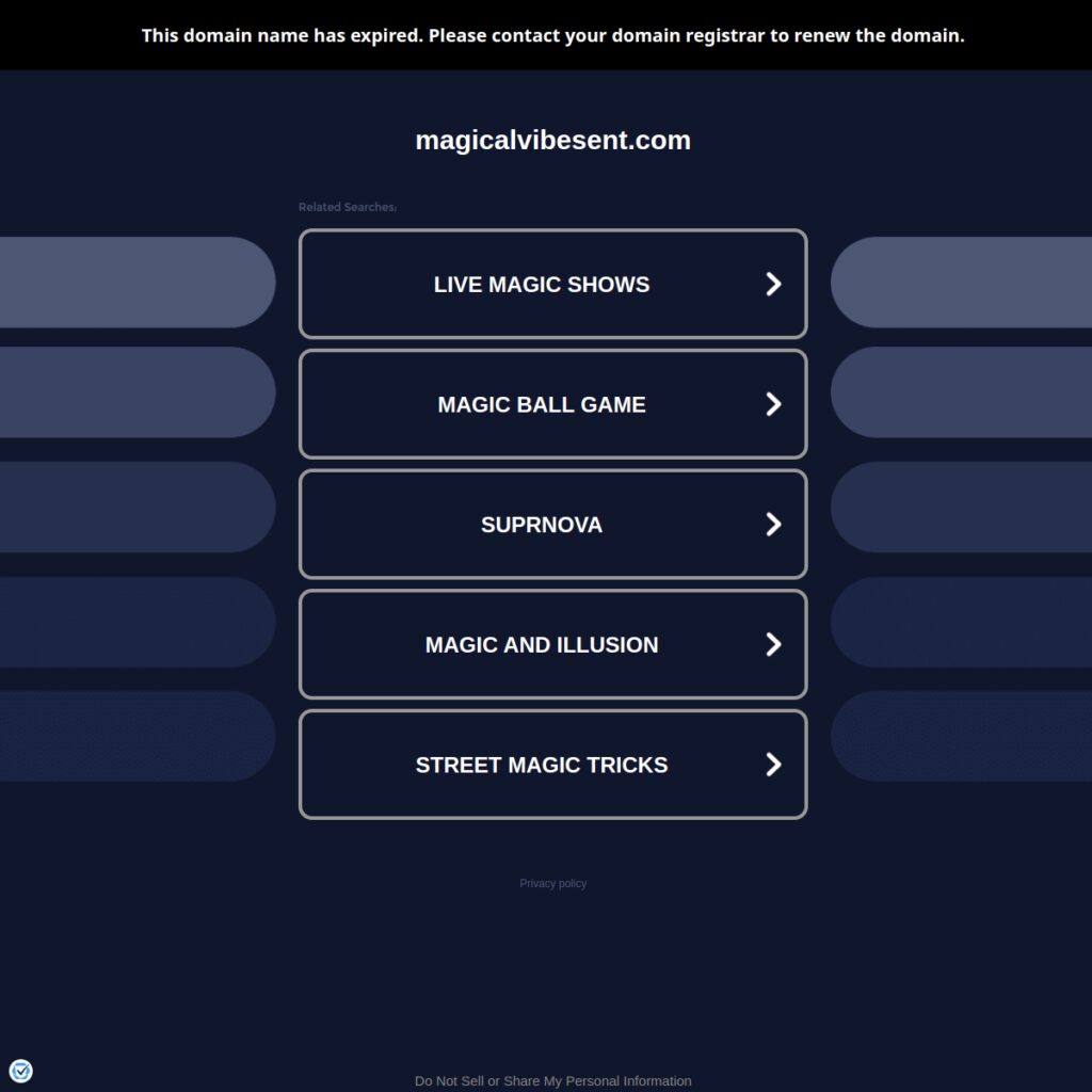 Magical Vibes Entertainment website screenshot