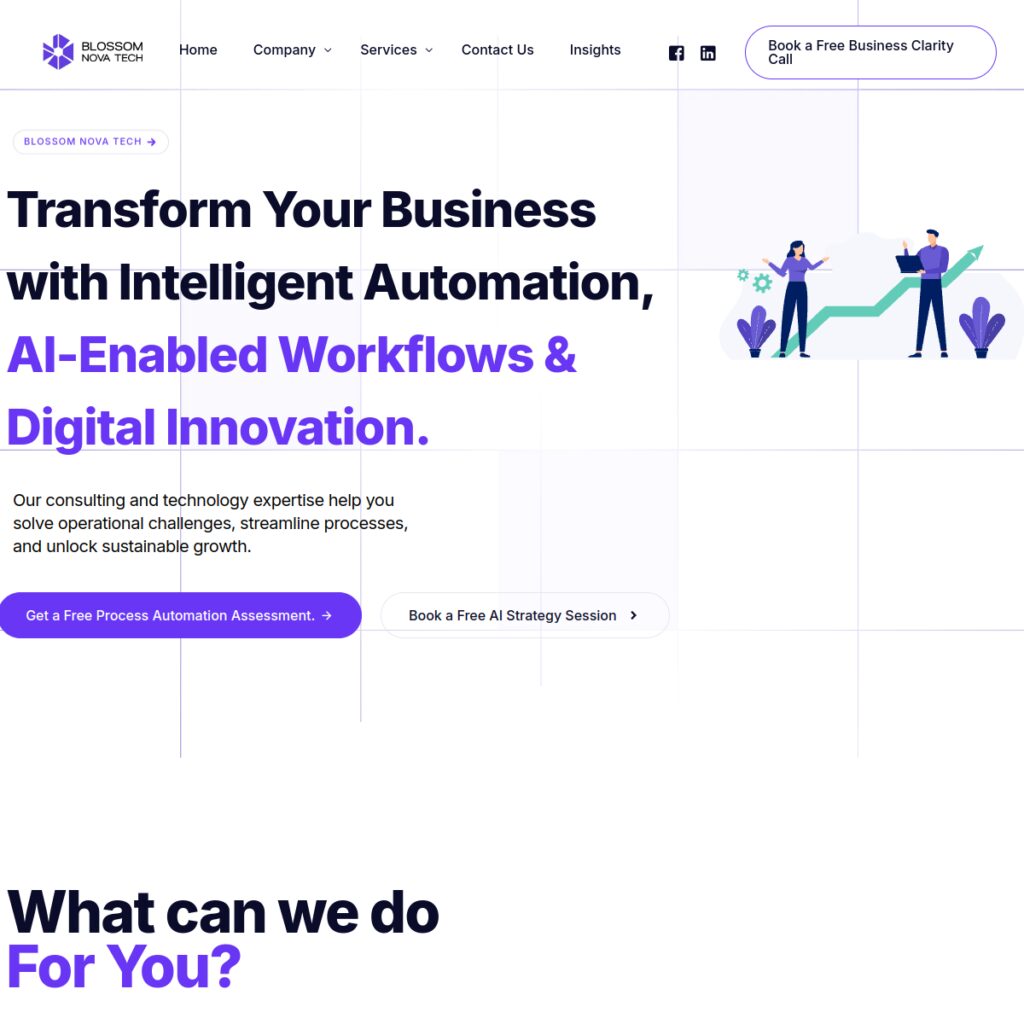 Blossom Novatech website screenshot